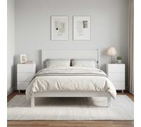 vidaXL Armadio da Notte 2 pcs Bianco 33,5 x 34,5 x 60 cm