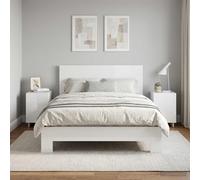 vidaXL Armadio da Notte 2 pcs Bianco Lucido 33,5 x 34,5 x 50 cm