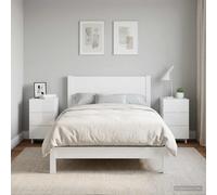 vidaXL Armadio da Notte 2 pcs Bianco Lucido 33,5 x 34,5 x 60 cm