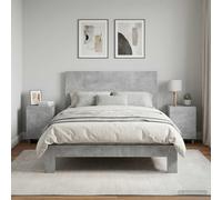 vidaXL Comodino 2 pz Grigio Cemento 33,5 x 34,5 x 50 cm