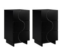 vidaXL Comodino 2 pz Nero 33,5 x 34,5 x 60 cm Legno composito