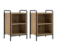 vidaXL Comodino 2 pz Rovere Artigianale 40x30x60 cm