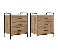 vidaXL Comodino 2 pz rovere artigianale 48 x 36,5 x 60 cm