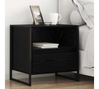 vidaXL Comodino 2 pz Rovere Nero 50 x 39,5 x 50 cm