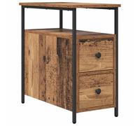 vidaXL Comodino 30 x 60cm in Legno Invecchiato, con Struttura in Ferro e Legno ingegnerizzato. Ha Un cassetto e Ripiani, ha Un Design Moderno Rettangolare, Perfetto per la Camera da Letto. La superf