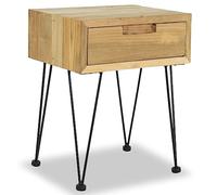 vidaXL Comodino 40x30x50 cm in Legno Massello di Teak Cassettiera Mobiletto