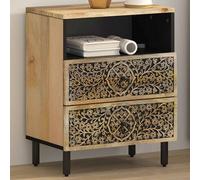 vidaXL Comodino 50x33x60 cm in Legno Massello di Mango
