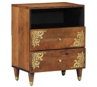 vidaXL Comodino 50x33x60 cm in Legno Massello di Mango