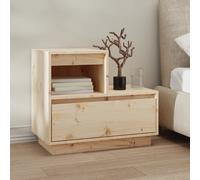 vidaXL Comodino 60x34x51 cm in Legno Massello di Pino