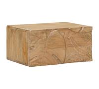 vidaXL Comodino a muro fatto a mano Marrone Teak 40 x 30 x 20 cm, Arredamento per camera, comodino moderno in legno di mango, mobile compatto, design floreale unico