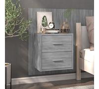 vidaXL Comodino a Muro Grigio Sonoma