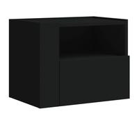 vidaXL Comodino a Muro Nero 45x30x35 cm