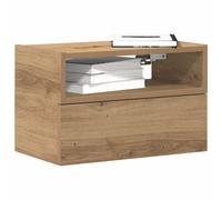 vidaXL Comodino a Muro Rovere Artigianale 45x26x28,5 cm