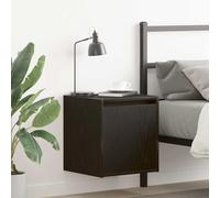 vidaXL Comodino a Muro Rovere Nero 38x34x40 cm