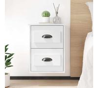 vidaXL Comodino a Parete Bianco Lucido 41,5x36x53 cm