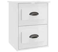 vidaXL Comodino a Parete Bianco Lucido 41,5x36x53 cm