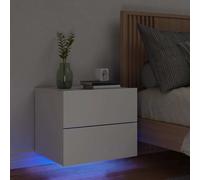 vidaXL Comodino a Parete con Luci LED Bianco