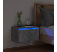 vidaXL Comodino a Parete con Luci LED Grigio Cemento Questo comodino a muro con i luci LED è la soluzione perfetta per ottimizzare lo spazio e mantenere pulite le zone del pavimento. Materiale resiste
