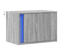 vidaXL Comodino a Parete con luci LED Grigio Sonoma, Comodino sospeso, Comodino, mobili per Camera da Letto, Comodino a Parete, Porta Telefono