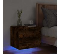 vidaXL Comodino a Parete con luci LED Rovere Fumo