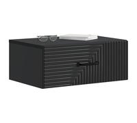 vidaXL Comodino a parete nero 49 x 34,5 x 20 cm, camera da letto, comodini rettangolari moderni, molte soluzioni di stoccaggio, mobili da letto compatti, necessità minimaliste per la casa