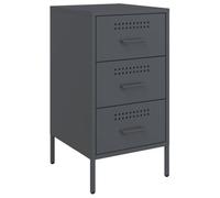 vidaXL Comodino Antracite 36x39x68cm in Acciaio Laminato a Freddo, mobiletto, Mobile Camera da Letto, Comodino in Metallo, tavolino da Letto