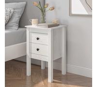 vidaXL Comodino Bianca 40x35x61,5 cm in Legno Massello di Pino