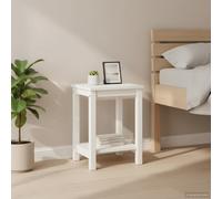 vidaXL Comodino Bianco 35x30x47 cm in Legno Massello di Pino