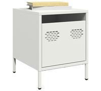 vidaXL Comodino Bianco 35x39x43,5 cm in Acciaio, mobiletto, Mobile Camera da Letto, Comodino in Metallo, tavolino da Letto