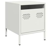vidaXL Comodino Bianco 35x39x43,5 cm in Acciaio, mobiletto, Mobile Camera da Letto, Comodino in Metallo, tavolino da Letto