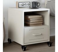 VIDAXL - Comodino Bianco 36x39x43,5 cm in Acciaio - SPEDIZIONE GRATUITA