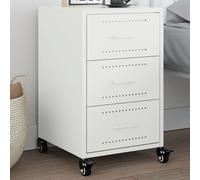 vidaXL Comodino Bianco 36x39x59 cm in Acciaio