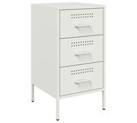 vidaXL Comodino Bianco 36x39x68cm in Acciaio Laminato a Freddo, mobiletto, Mobile Camera da Letto, Comodino in Metallo, tavolino da Letto