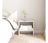vidaXL Comodino Bianco 40x30,5x40 cm in Legno Massello di Pino
