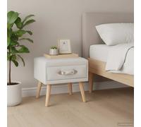 vidaXL Comodino Bianco 40x35x40 cm in Similpelle
