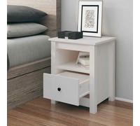 vidaXL Comodino Bianco 40x35x49 cm in Legno Massello di Pino