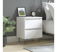 vidaXL Comodino Bianco 40x35x50 cm in Legno Multistrato