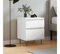 vidaXL Comodino Bianco 40x35x50 cm in Legno Multistrato
