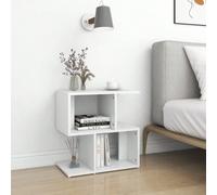 vidaXL Comodino Bianco 50x30x51,5 cm in Legno Multistrato Questo comodino dal design elegante è un'aggiunta senza tempo al vostro arredamento. Il comodino, dotato di vani a giorno, offre un ampio spaz