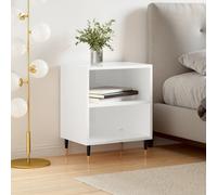 vidaXL Comodino Bianco Lucido 40x30x50 cm in Legno Multistrato