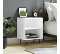 vidaXL Comodino Bianco Lucido 40x30x50 cm in Legno Multistrato