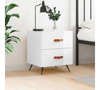 vidaXL Comodino Bianco Lucido 40x35x47,5 cm in Legno Multistrato