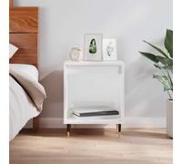 vidaXL Comodino Bianco Lucido 40x35x50 cm in Legno Multistrato