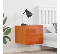 vidaXL Comodino a parete in legno di pino massiccio, colore marrone cera. Offre un ampio spazio di archiviazione con un cassetto a discesa. Dimensioni: 39 x 34 x 33 cm. Il tuo design Risparmia e