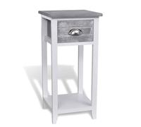 vidaXL Comodino con 1 Cassetto Grigio e Bianco