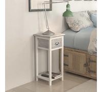 vidaXL Comodino con 1 Cassetto Grigio e Bianco