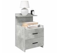 vidaXL Comodino con 2 cassetti Grigio Cemento 40x36,5x62 cm