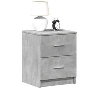 vidaXL Comodino con 2 cassetti Grigio cemento 40x36x50 cm, tavolino da notte
