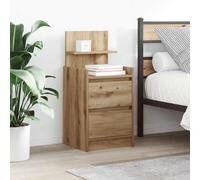 vidaXL Comodino con 2 Cassetti Rovere Artigianale 38x34x80 cm