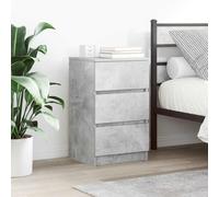vidaXL Comodino con 3 Cassetti Grigio Cemento 39x35x65 cm, tavolino da Notte, tavolino, Arredamento per Camera da Letto, Comodino per Camera da Letto